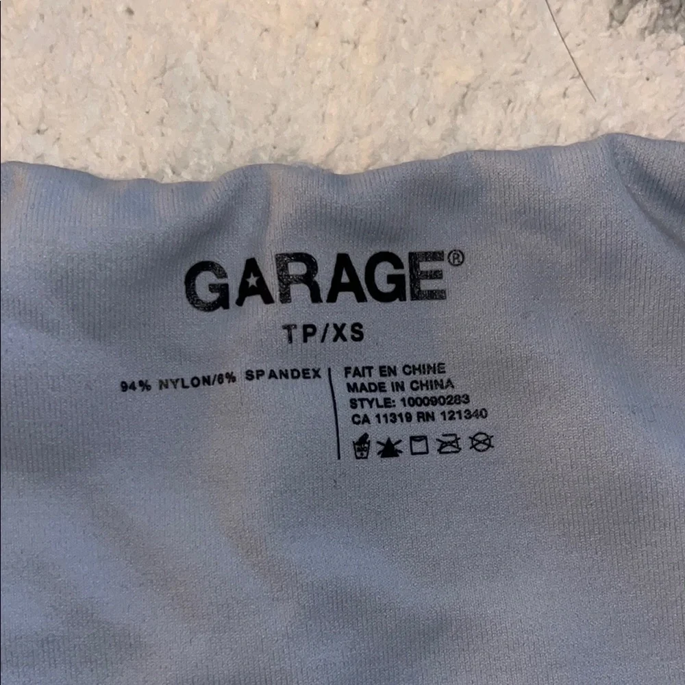 Garage Blue Cap Sleeve Ruched Bodysuit - Picture 3 of 3